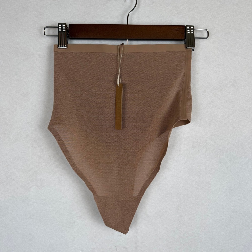 Medium - SKIMS Sheer Sculpt High Waist Thong Sienna Tan/ Beige (M) NWT Shapewear